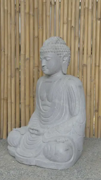 Product image 3 of the product “Seated Japanese Buddha made of Riverstone in Dhyana position - gesture of meditation, H. 100cm ”